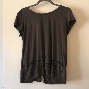 Open back shirt, back buttons down